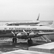 Bridging the gap to the jet age: an Eastern Air Lines DC-6 at New York’s John F. Kenndy airport with a pair of Eastern Boeing 707s in 1961